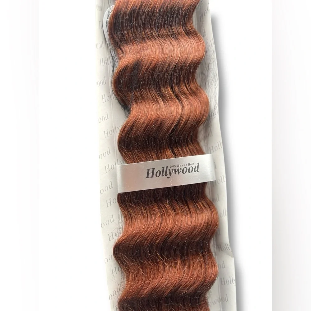 100% Human hair Italian French Deep Weaving -Copper Red #30